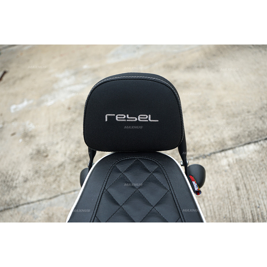 REAR BACKREST FOR PASSENGER STEEL BLACK SISSY BAR SEAT MAXNUS FOR HONDA REBEL CMX 300&500 2017-2025