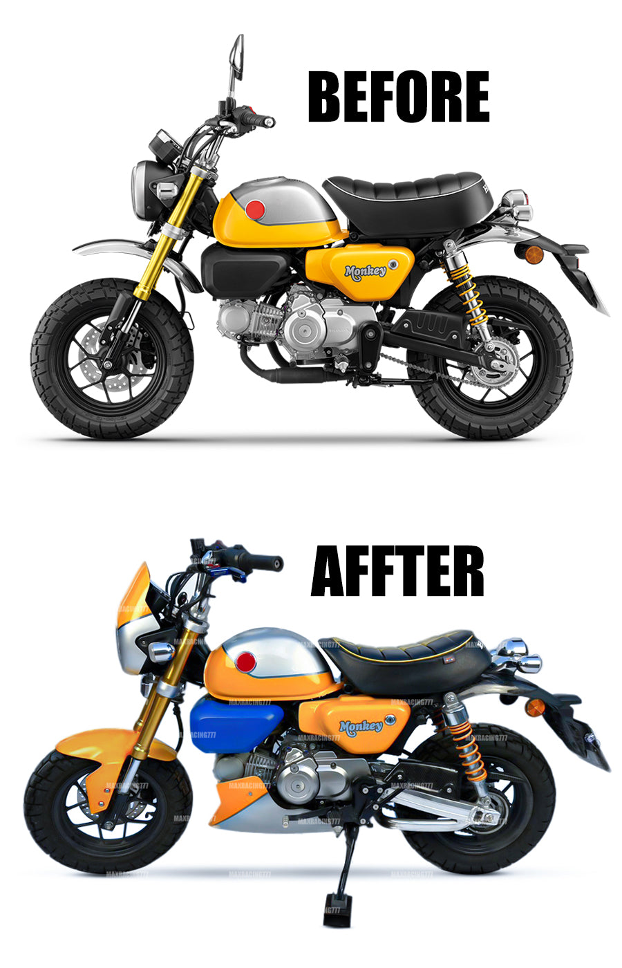 MAXNUS BELLY PAN UNDER FAIRING GUARD TRIM COVER HONDA Z125 MONKEY 125 2022-2025