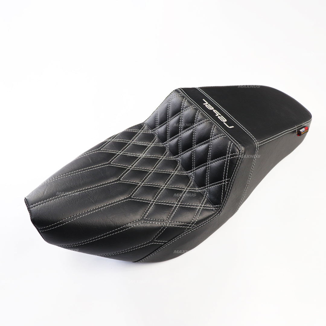 SEAT DOUBLE SADDLE DUAL DRIVER SEATS PAD CUSHION V.1 FOR HONDA REBEL CMX 300&500 2017-2025