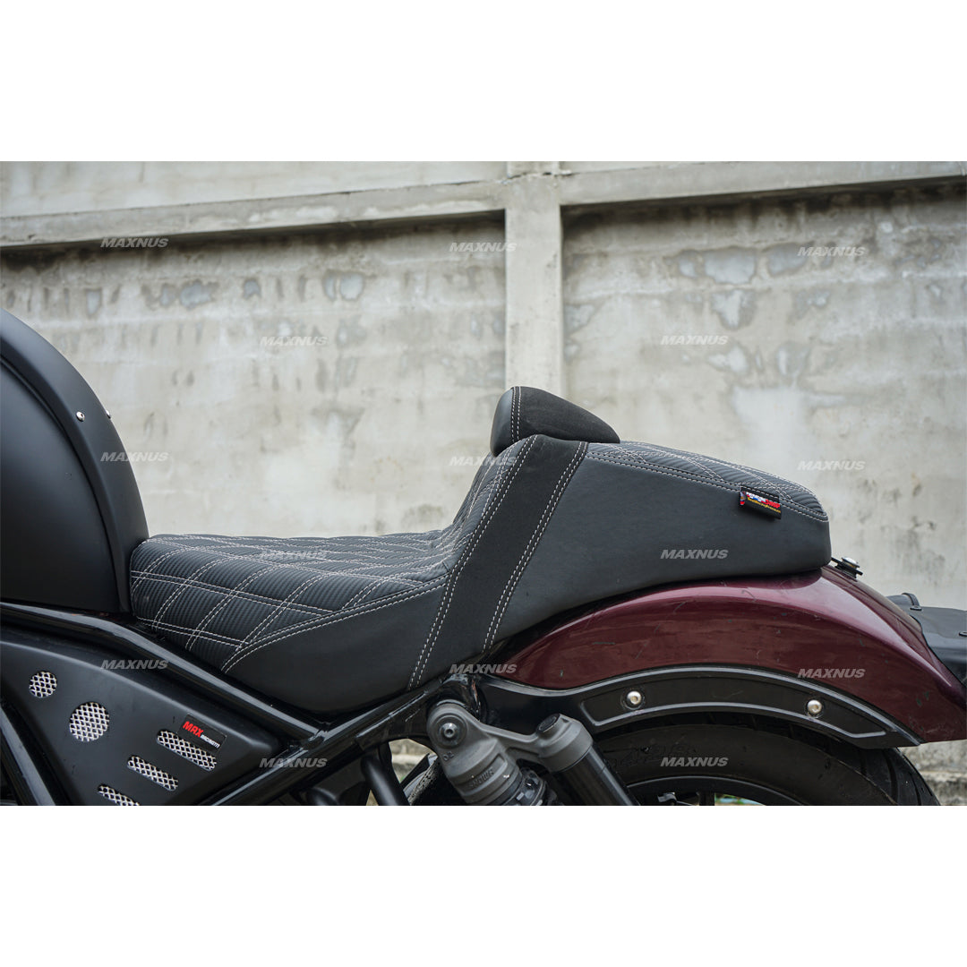 SEAT DOUBLE SADDLE DUAL DRIVER SEATS PAD CUSHION V.12 FOR HONDA REBEL CMX 1100 2021-2025