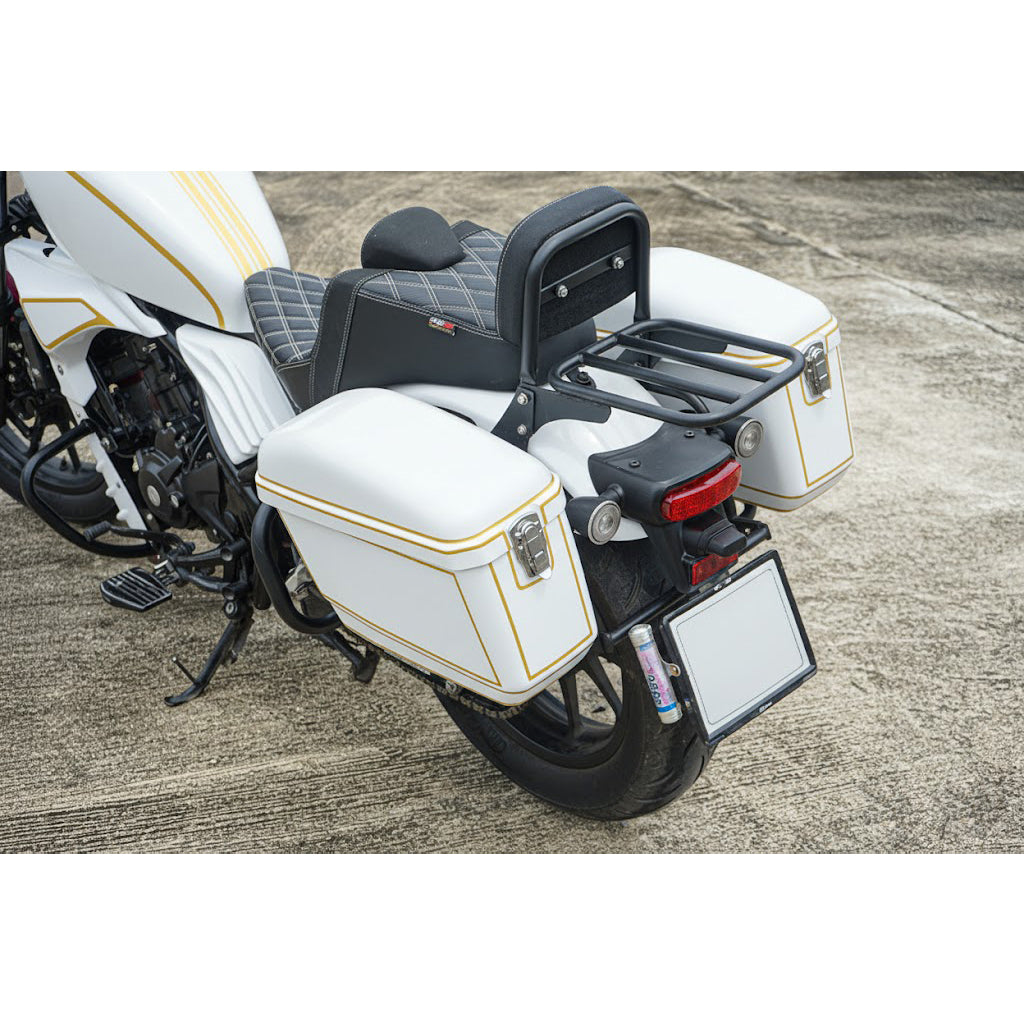 REAR RACK BOX BAG LUGGAGE CARRY LH+RH WHITE FOR HONDA REBEL 300&500 2017-2025