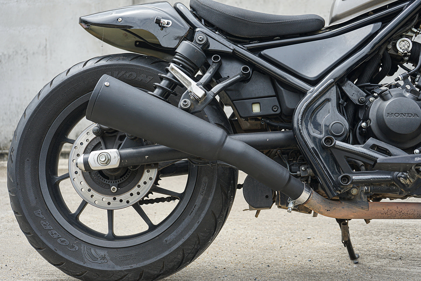 Maxnus Black Slip-On Exhaust System Muffler Pipe Honda Rebel 300 2017-2025