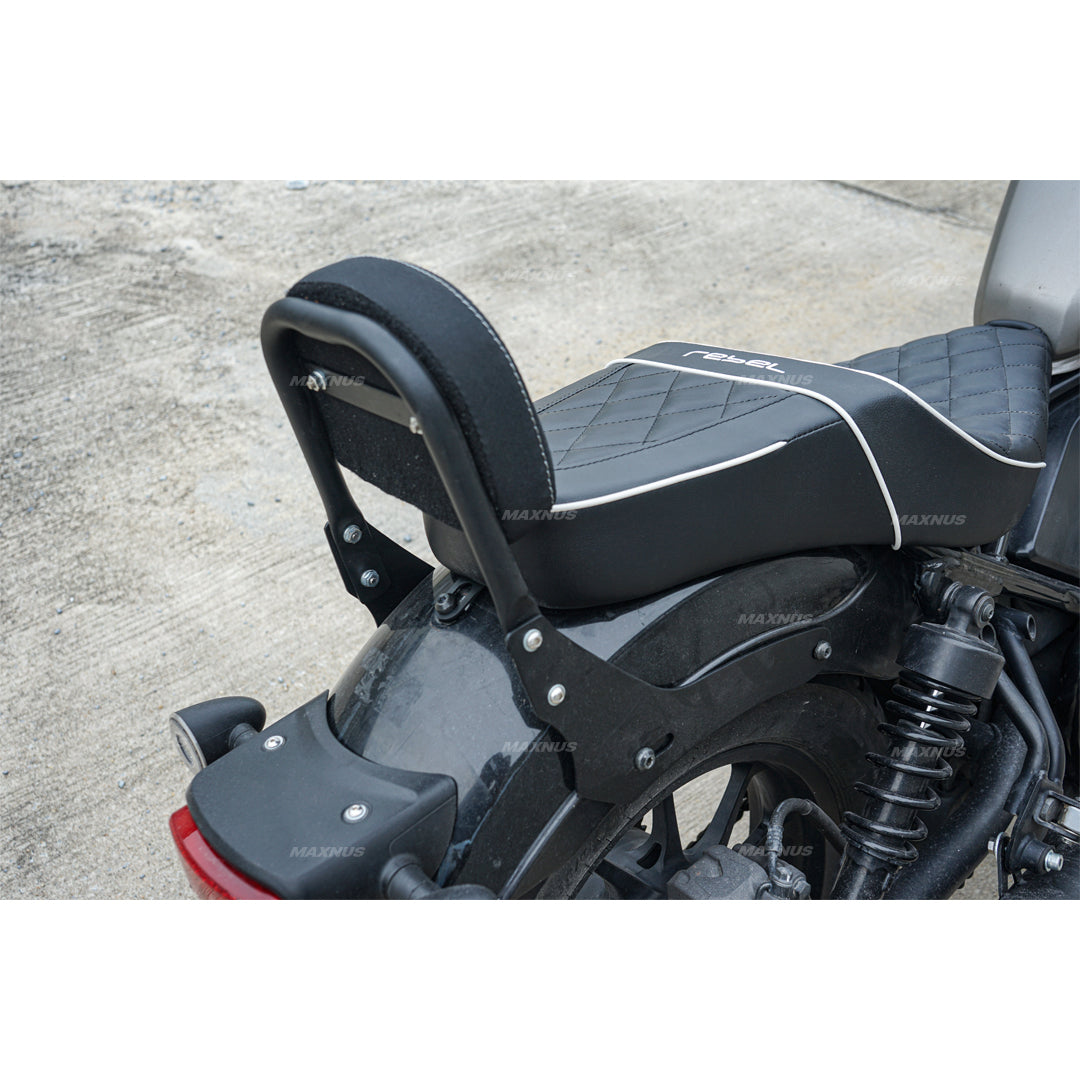 REAR BACKREST FOR PASSENGER STEEL BLACK SISSY BAR SEAT MAXNUS FOR HONDA REBEL CMX 300&500 2017-2025