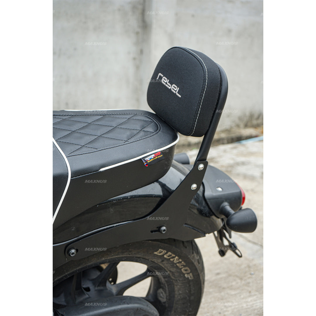 REAR BACKREST FOR PASSENGER STEEL BLACK SISSY BAR SEAT MAXNUS FOR HONDA REBEL CMX 300&500 2017-2025