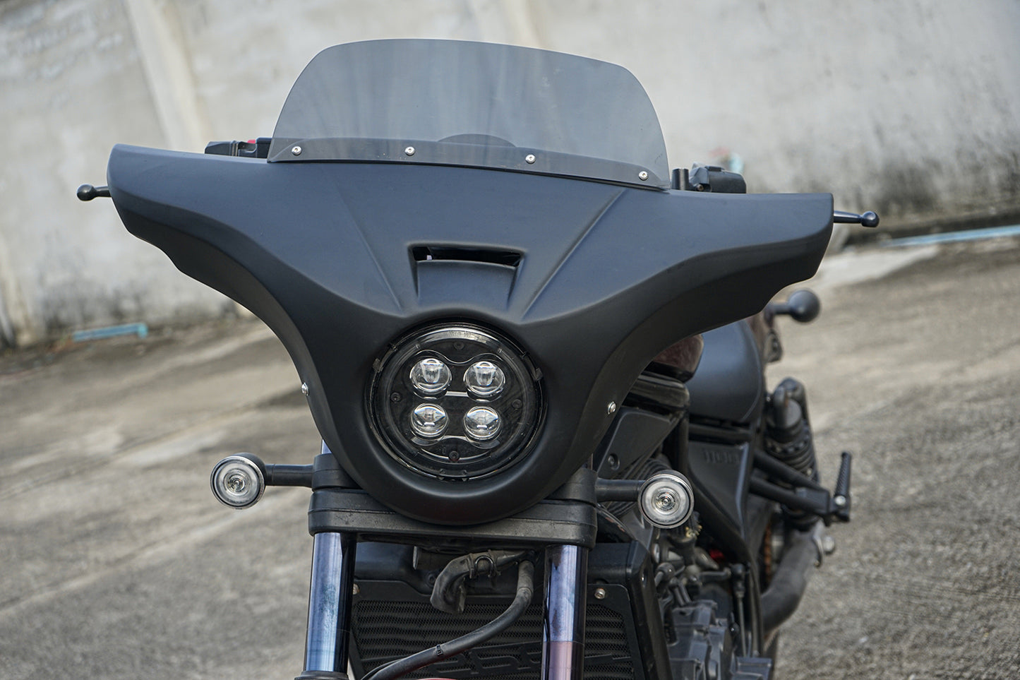 Front Batwing Fairing Windshield Matte Black Honda Rebel 1100 CMX (2021-2025)