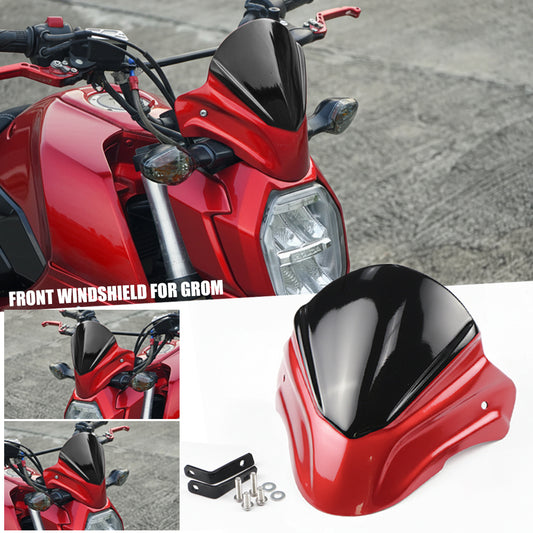 FRONT WINDSHIELD WINDSCREEN MAXNUS V.1 RED FOR HONDA GROM 125 2021-2024