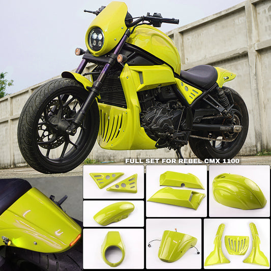 FULL SET OF 7 PIECES LEMON YELLOW FIT FOR HONDA REBEL CMX 1100 2020-2025