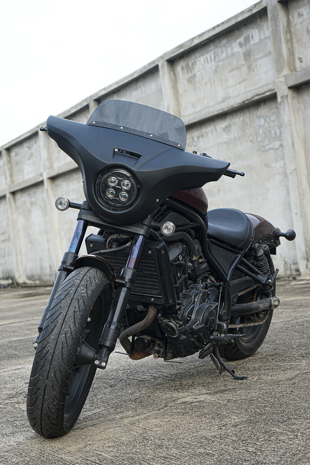 Front Batwing Fairing Windshield Matte Black Honda Rebel 1100 CMX (2021-2025)