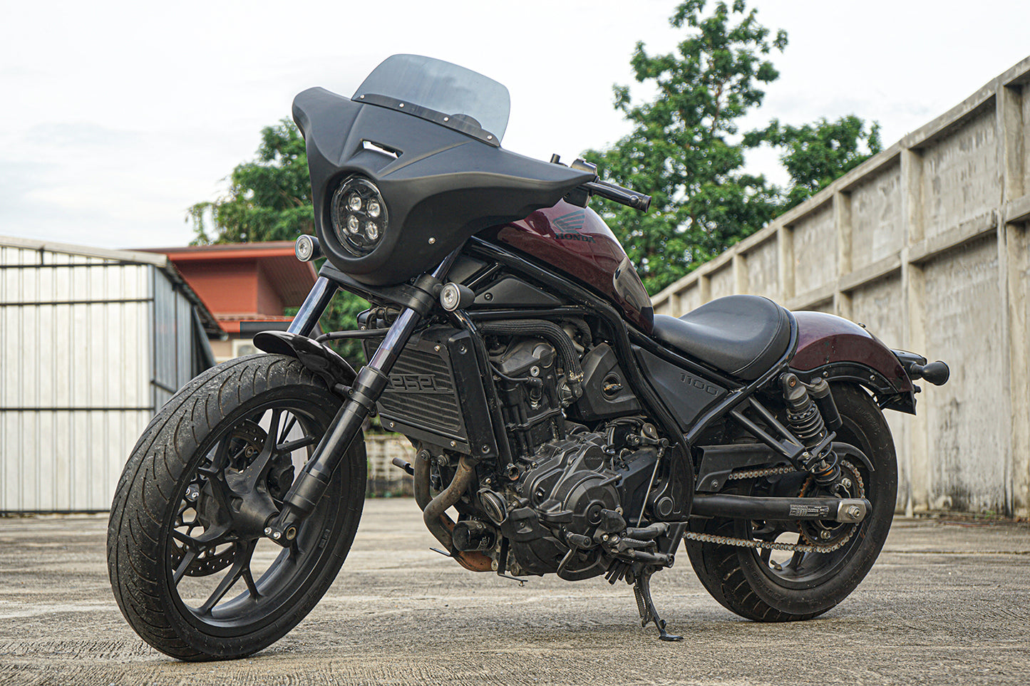 Front Batwing Fairing Windshield Matte Black Honda Rebel 1100 CMX (2021-2025)