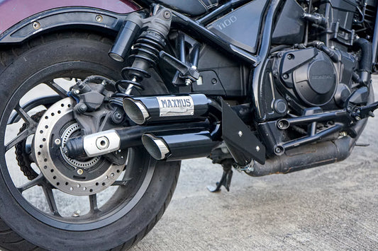 SHORT DOUBLE DUAL EXHAUST PIPE MOUNT SYSTEM MAXNUS HONDA REBEL CMX1100 2021-2025