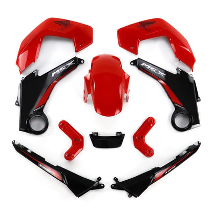 RED & BLACK FAIRING SET + DECALS FOR HONDA GROM MSX 125 2012-2015