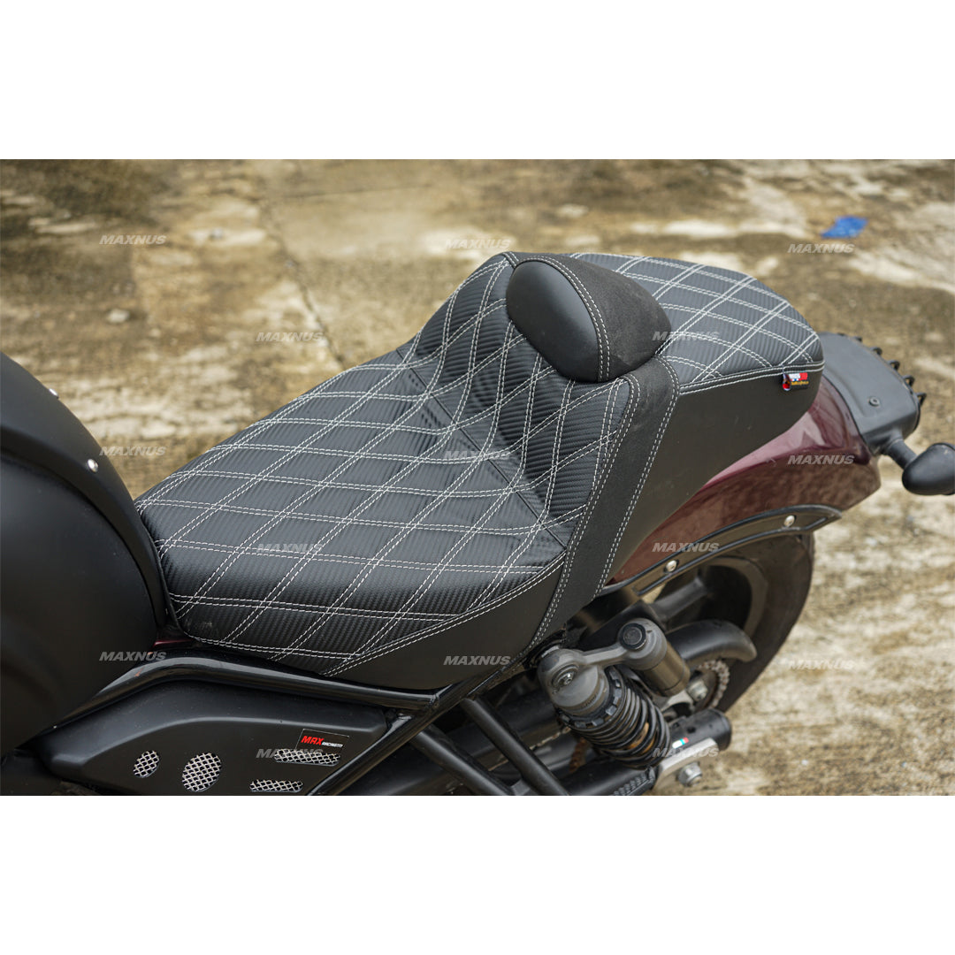 SEAT DOUBLE SADDLE DUAL DRIVER SEATS PAD CUSHION V.12 FOR HONDA REBEL CMX 1100 2021-2024