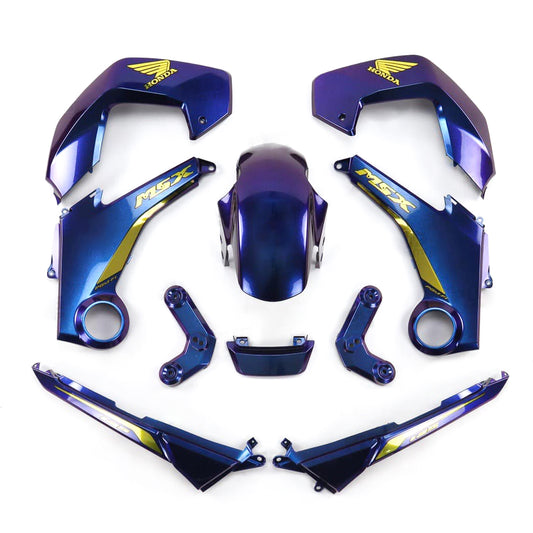 BLUE EFFECT FAIRING SET + DECALS FOR HONDA GROM MSX 125 2012-2015