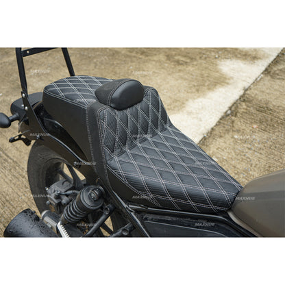 SEAT DOUBLE SADDLE DUAL DRIVER SEATS PAD CUSHION V.4 FOR HONDA REBEL CMX 300&500 2017-2024