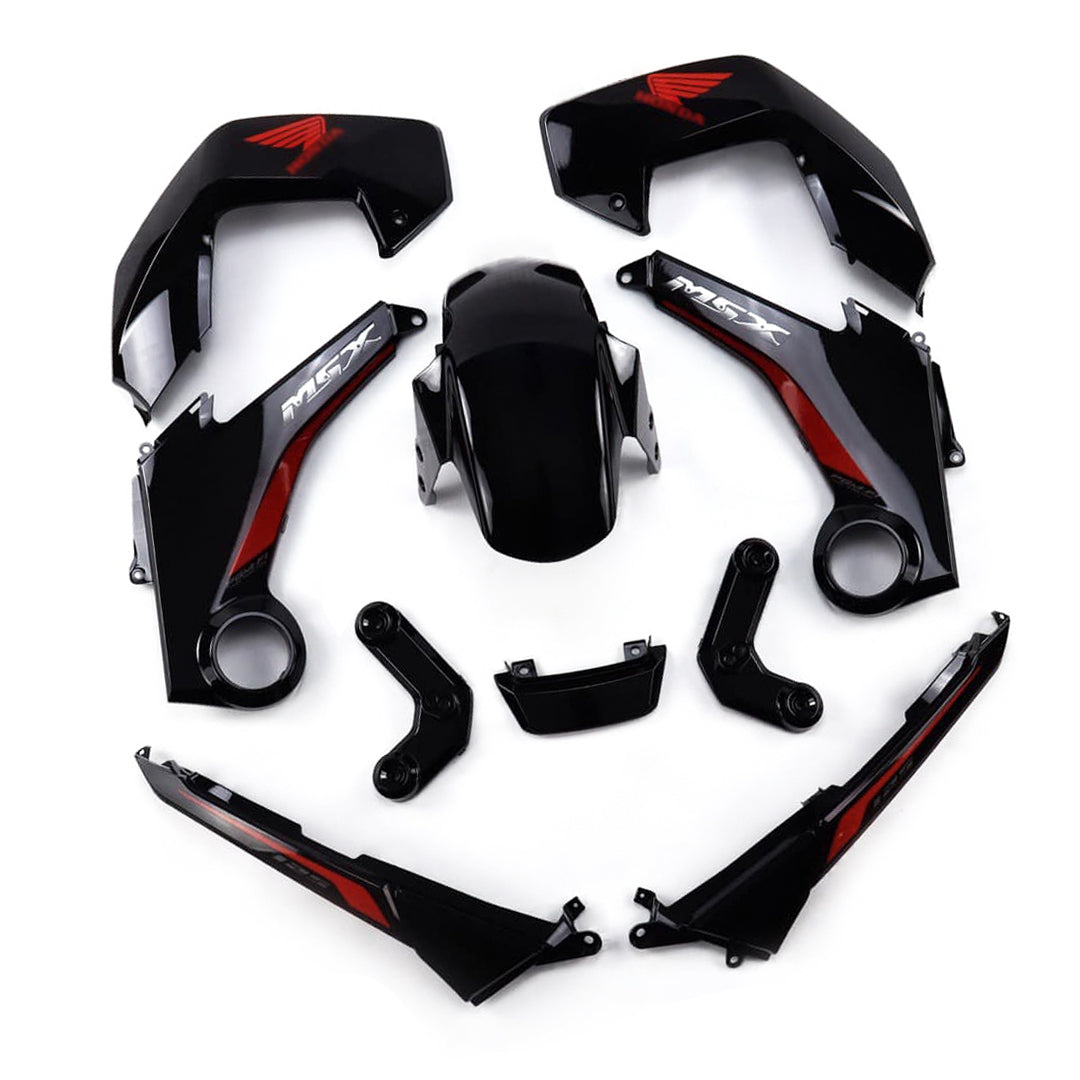 BLACK FAIRING SET + DECALS FOR HONDA GROM MSX 125 2012-2015