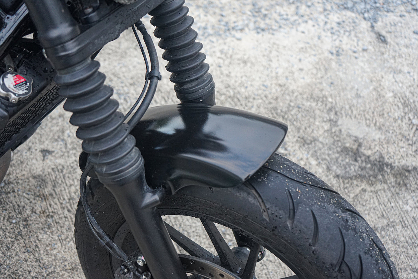 SHORT FRONT FENDER FAIRING MUD GUARD GLOSS BLACK FOR HONDA REBEL CMX 300 500 2017-2025