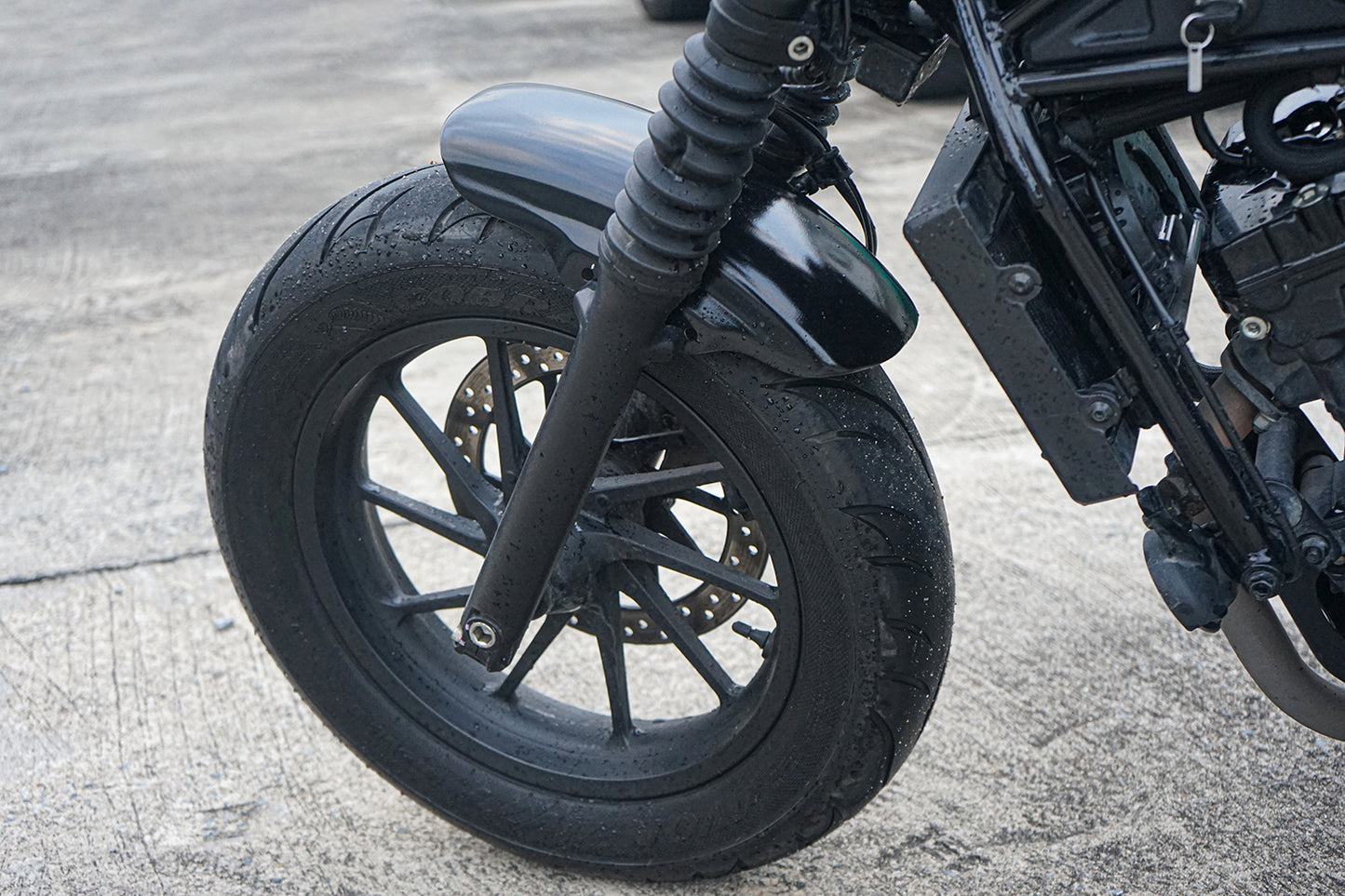 SHORT FRONT FENDER FAIRING MUD GUARD GLOSS BLACK FOR HONDA REBEL CMX 300 500 2017-2025