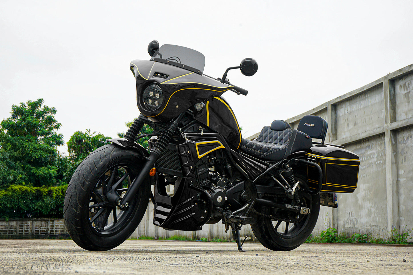 REAR RACK BOX BAG LUGGAGE CARRY LH+RH BLACK FOR HONDA REBEL 300&500 2017-2025