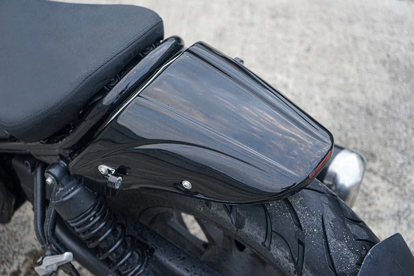 REAR FENDER FAIRING MUD GUARD LED BLACK V.2 FOR HONDA REBEL CMX 300&500 2017-2025