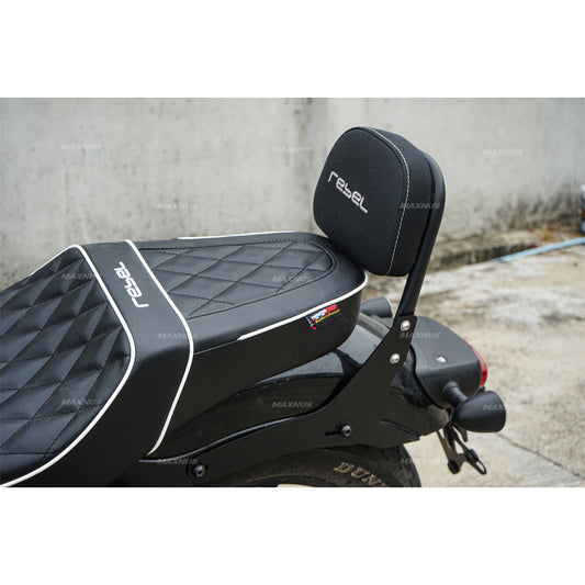 REAR BACKREST FOR PASSENGER STEEL BLACK SISSY BAR SEAT MAXNUS FOR HONDA REBEL CMX 300&500 2017-2025