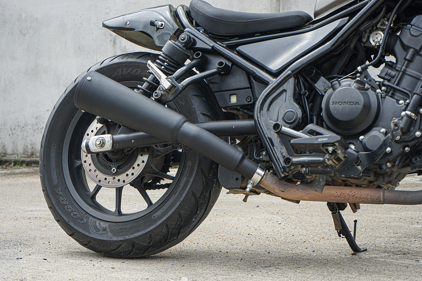 Maxnus Black Slip-On Exhaust System Muffler Pipe Honda Rebel 300 2017-2025
