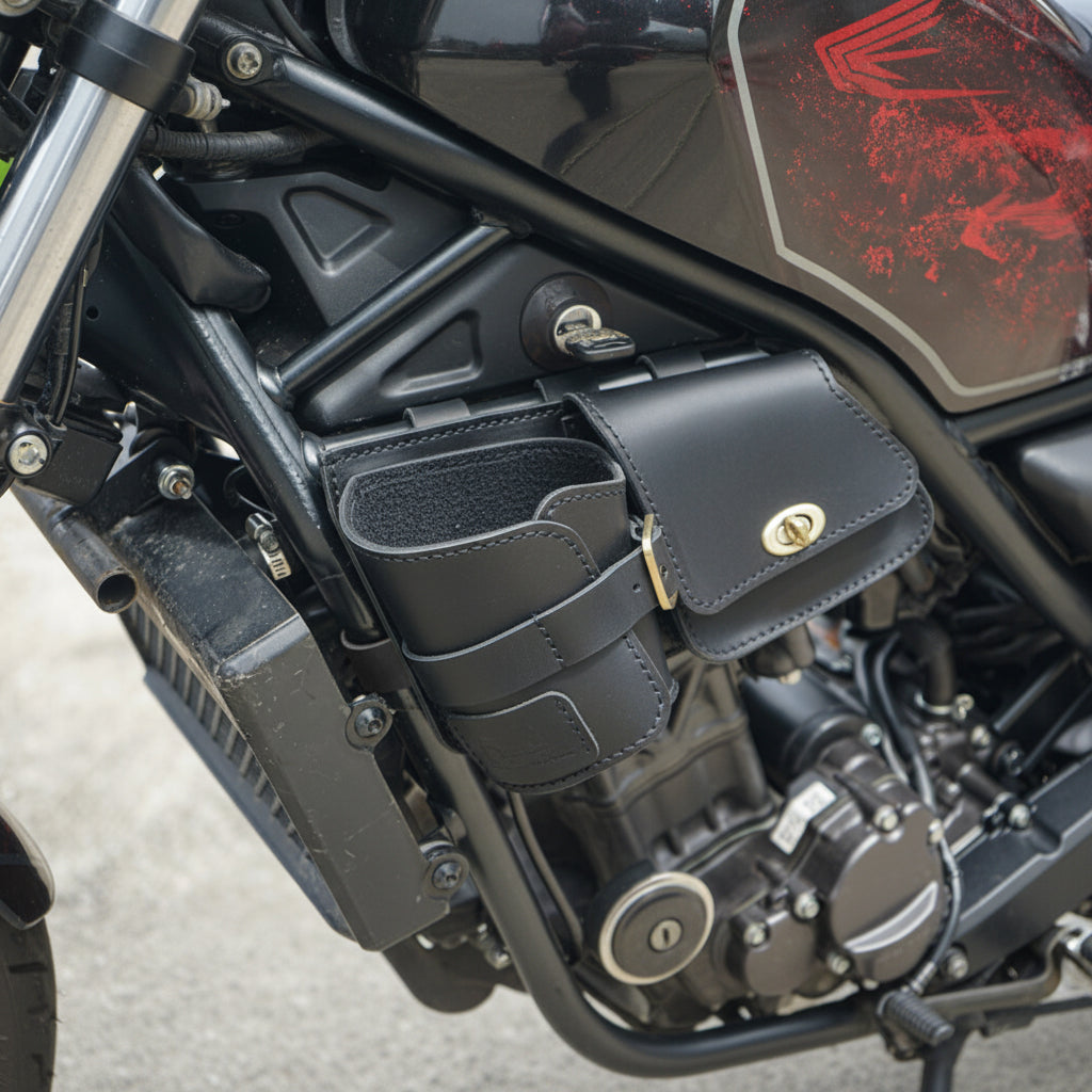 Multipurpose Leather Bag Black FIT FOR Honda rebel cmx 300 500 2017-2025