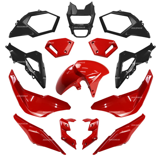 RED & BLACK FAIRING SET + DECALS FOR HONDA GROM MSX SF 125 2016-2020