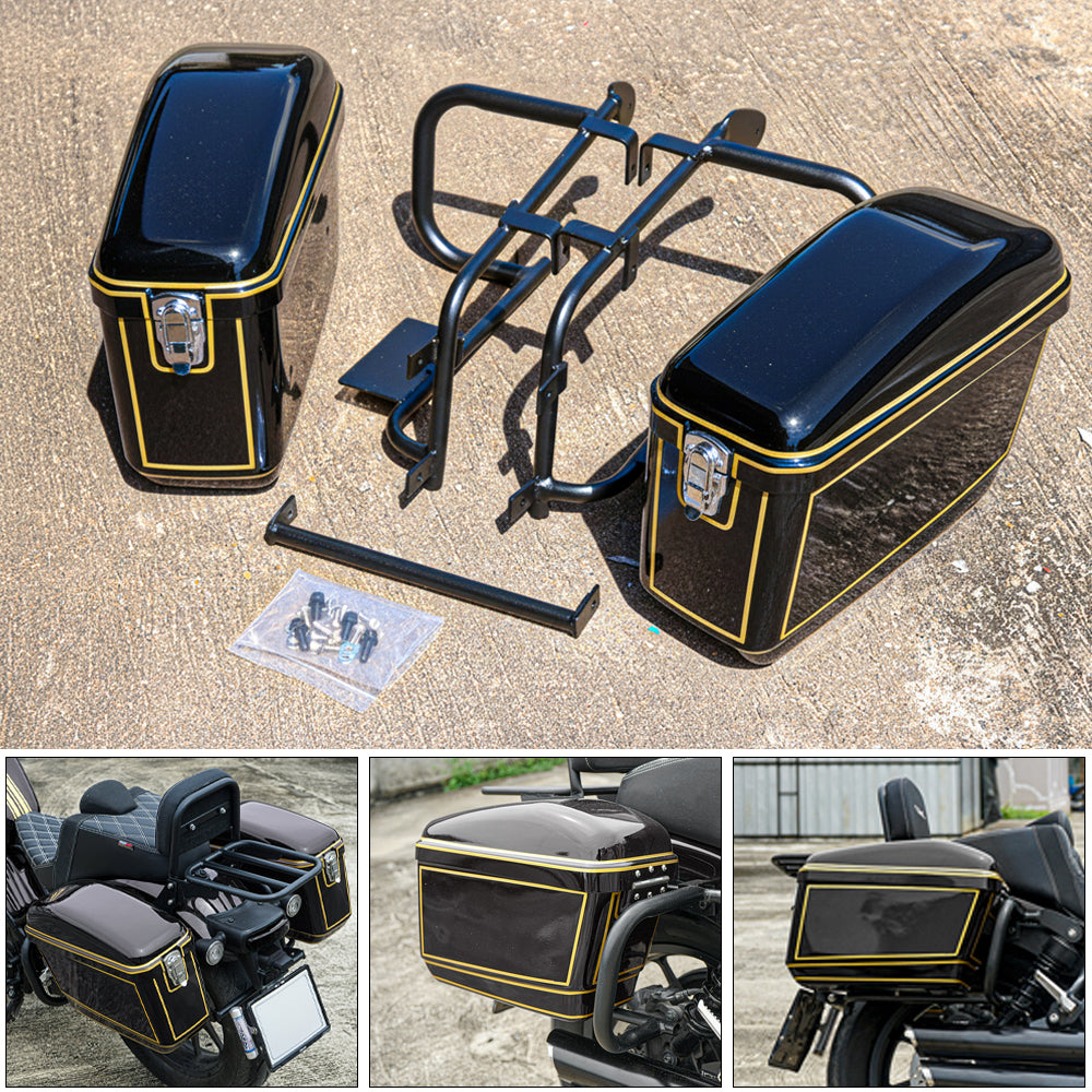 REAR RACK BOX BAG LUGGAGE CARRY LH+RH BLACK FOR HONDA REBEL 300&500 2017-2025