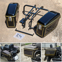 REAR RACK BOX BAG LUGGAGE CARRY LH+RH BLACK FOR HONDA REBEL 300&500 2017-2025